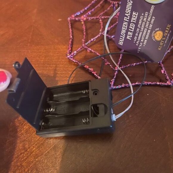 Purple Halloween Flashing Tree With Spider Web Base & LED Lights - Picture 6 of 7